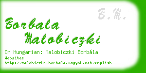 borbala malobiczki business card